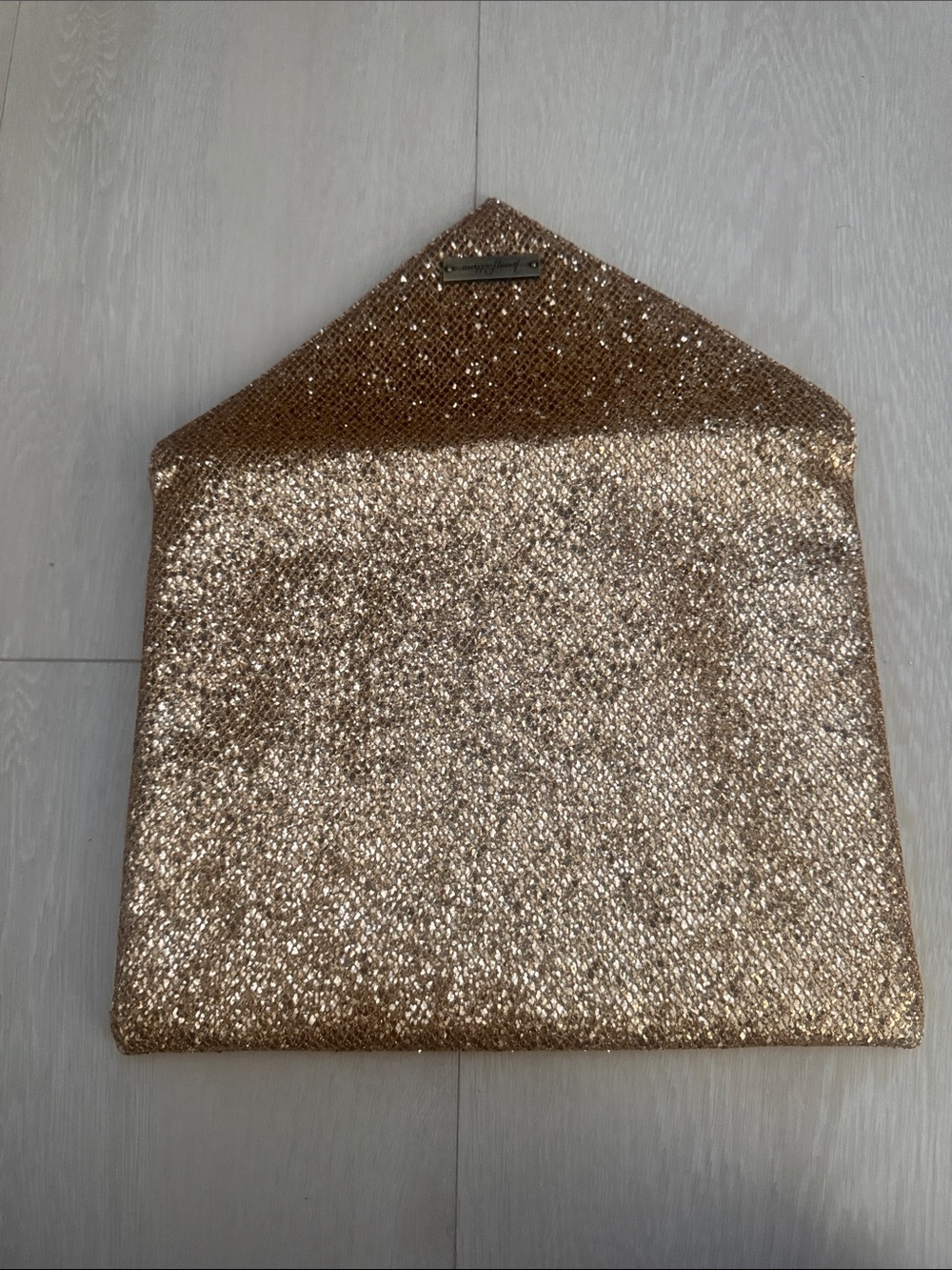 Jenny Packham Gold Glitter Envelope Clutch - Picture 6 of 9
